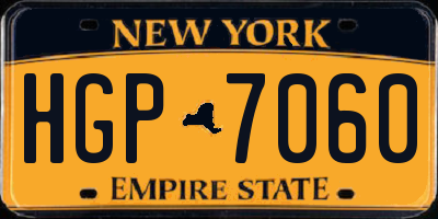 NY license plate HGP7060