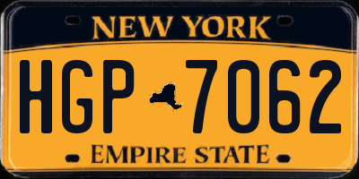 NY license plate HGP7062