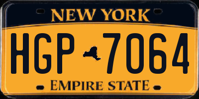 NY license plate HGP7064