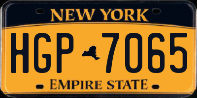 NY license plate HGP7065