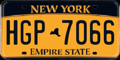 NY license plate HGP7066