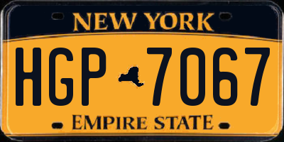 NY license plate HGP7067