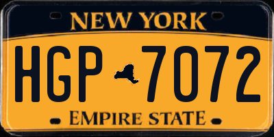 NY license plate HGP7072