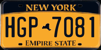 NY license plate HGP7081