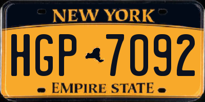 NY license plate HGP7092