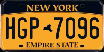 NY license plate HGP7096