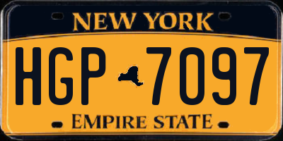 NY license plate HGP7097