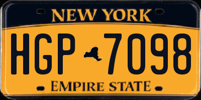 NY license plate HGP7098