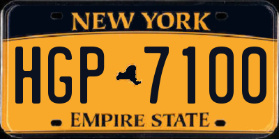 NY license plate HGP7100