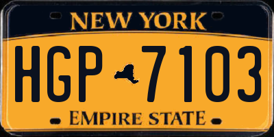NY license plate HGP7103