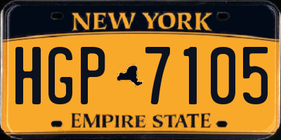 NY license plate HGP7105