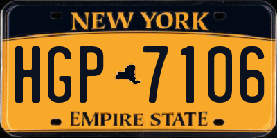 NY license plate HGP7106