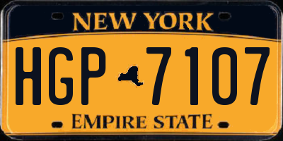 NY license plate HGP7107