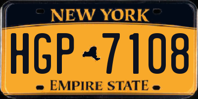 NY license plate HGP7108