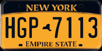 NY license plate HGP7113