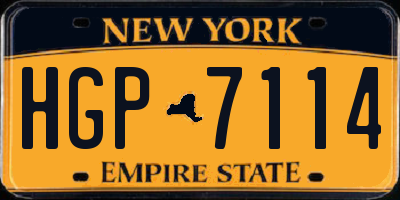 NY license plate HGP7114