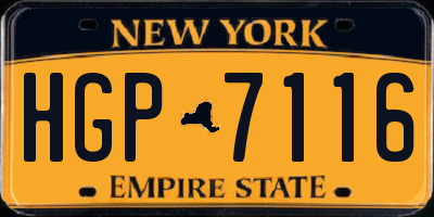 NY license plate HGP7116