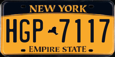 NY license plate HGP7117