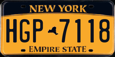 NY license plate HGP7118