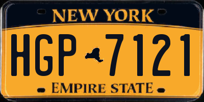 NY license plate HGP7121