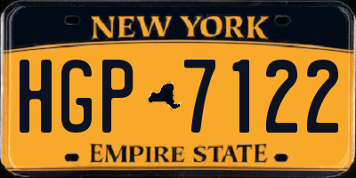 NY license plate HGP7122