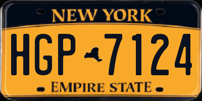 NY license plate HGP7124