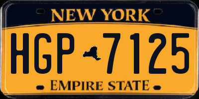 NY license plate HGP7125