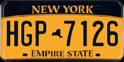 NY license plate HGP7126