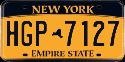 NY license plate HGP7127