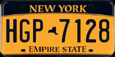 NY license plate HGP7128