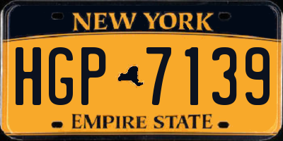 NY license plate HGP7139