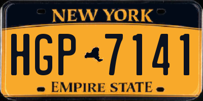 NY license plate HGP7141