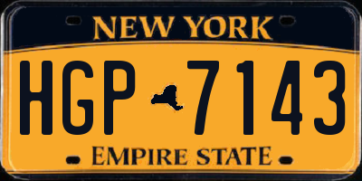 NY license plate HGP7143