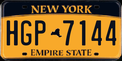 NY license plate HGP7144