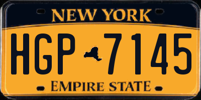 NY license plate HGP7145