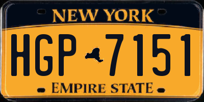 NY license plate HGP7151