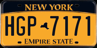 NY license plate HGP7171