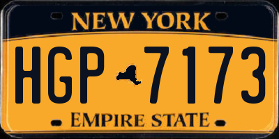 NY license plate HGP7173