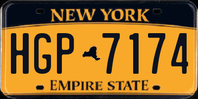 NY license plate HGP7174