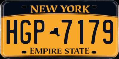 NY license plate HGP7179