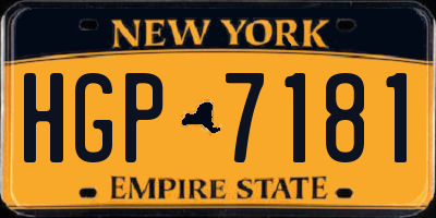 NY license plate HGP7181