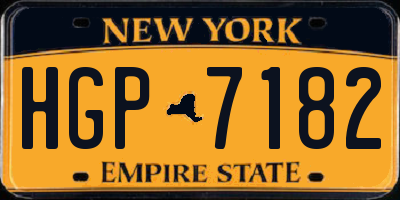 NY license plate HGP7182