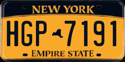 NY license plate HGP7191