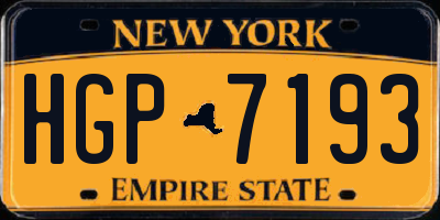 NY license plate HGP7193