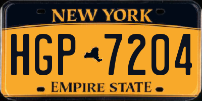 NY license plate HGP7204