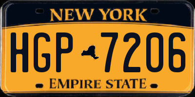 NY license plate HGP7206