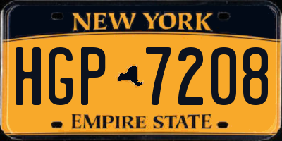 NY license plate HGP7208