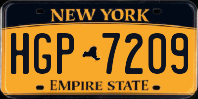 NY license plate HGP7209