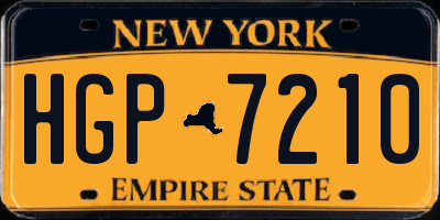 NY license plate HGP7210