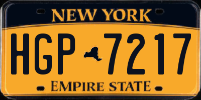 NY license plate HGP7217